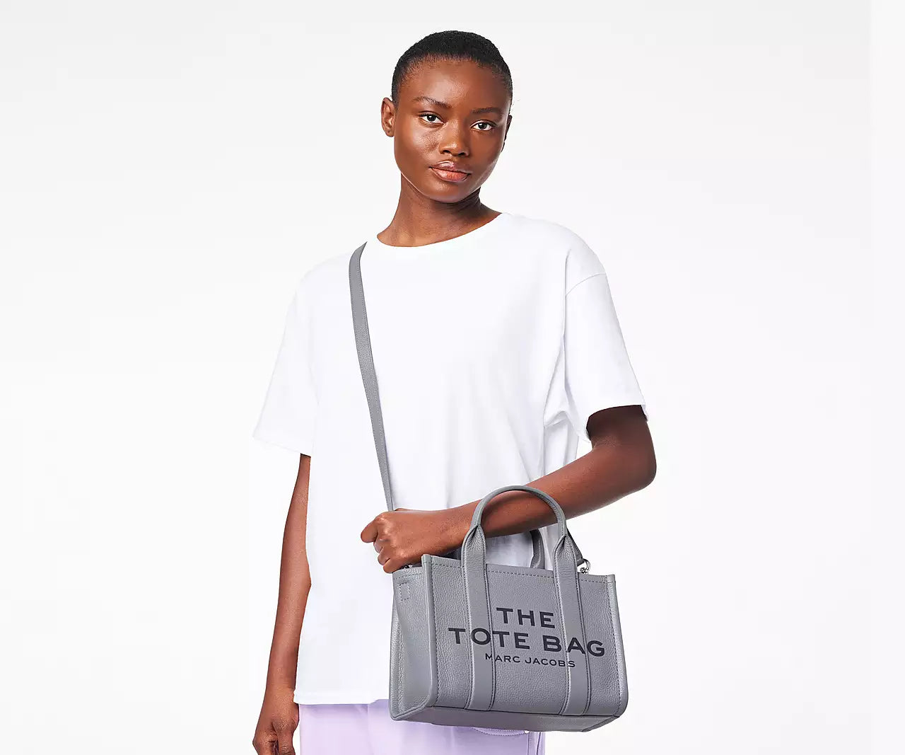 THE LEATHER MINI TOTE BAG- Grey