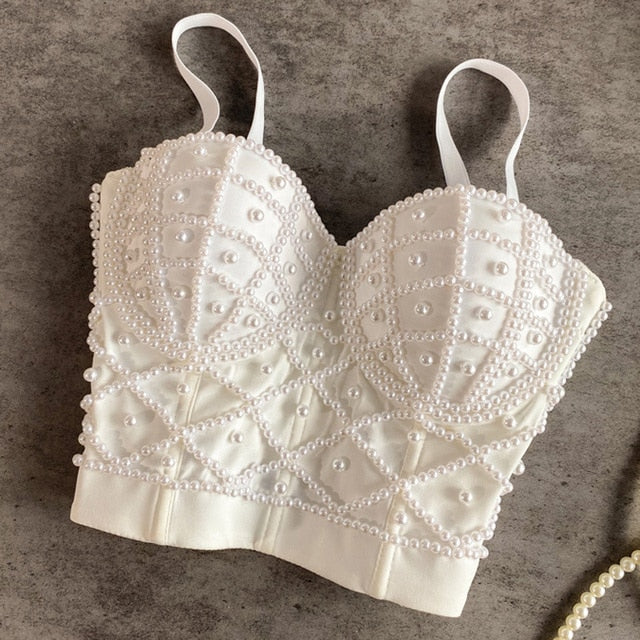 Corsé de Perlas Blanco