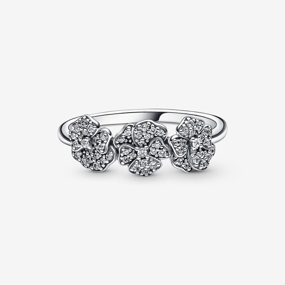 Triple Pansy Flower Ring