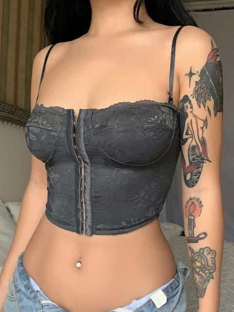 Corsé con Ganchitos Gris