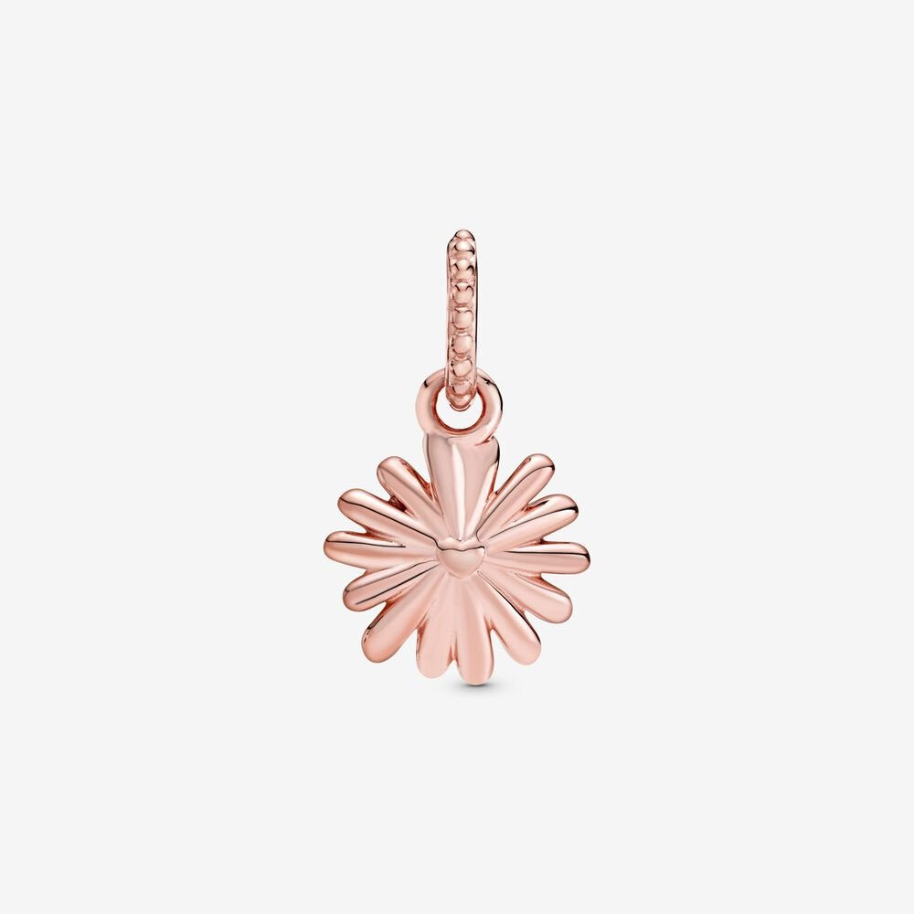 Pink Daisy Flower Dangle Charm