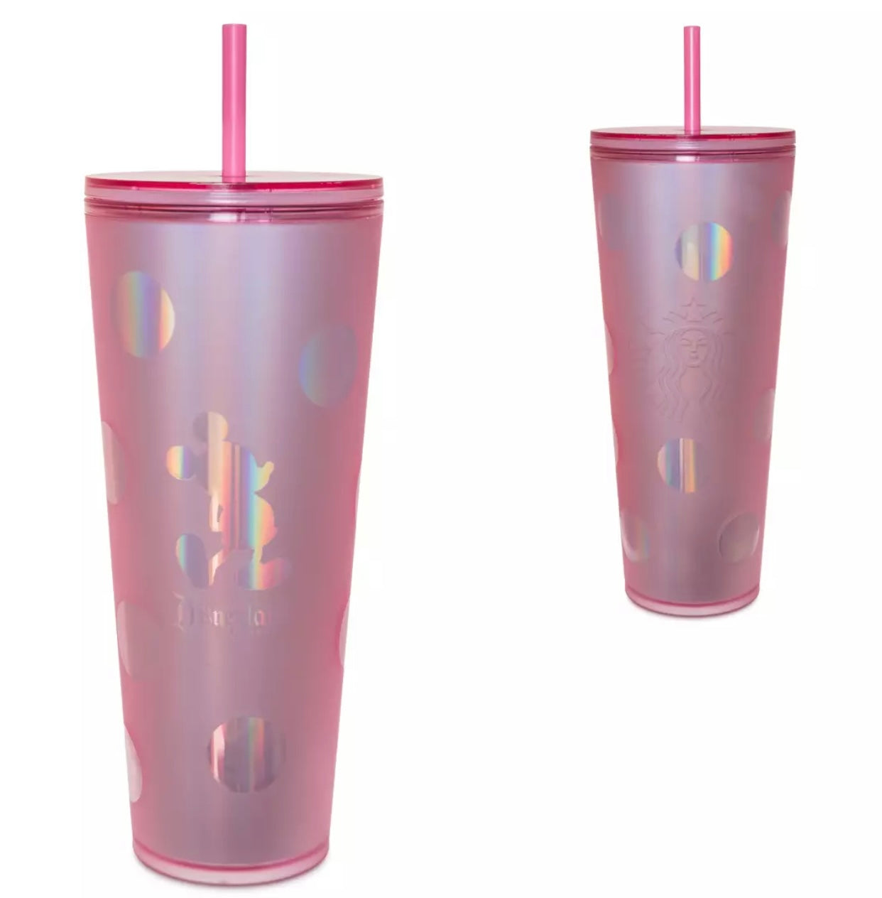 Disneyland Pink Starbucks Tumbler with Straw