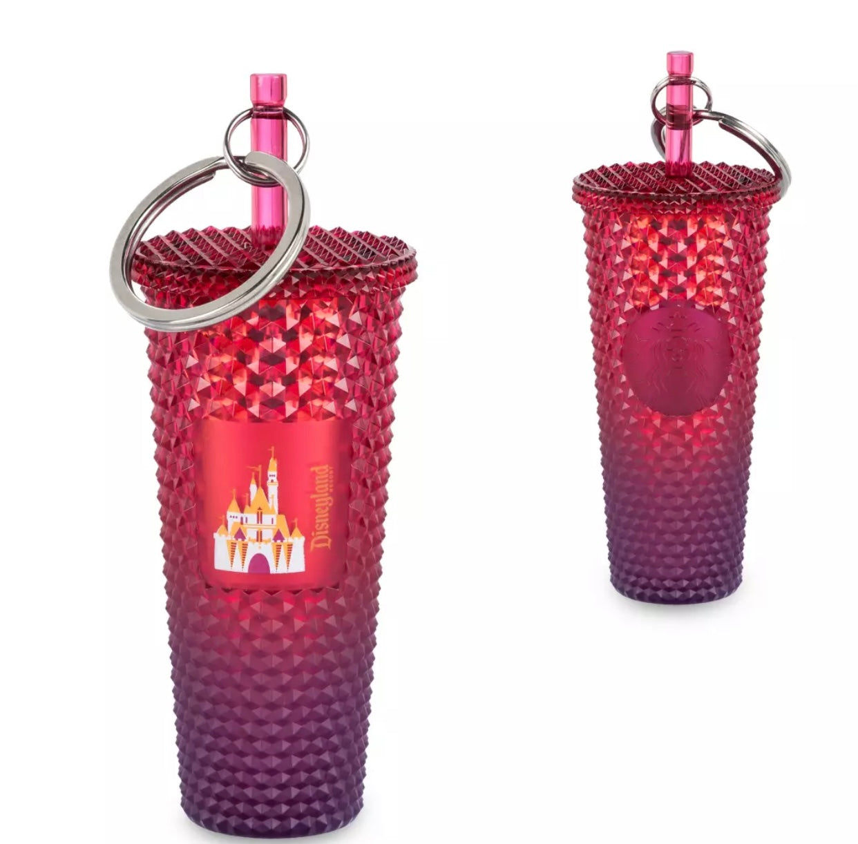 Walt Disney World Castle Starbucks Cold Cup Ornament Keychain