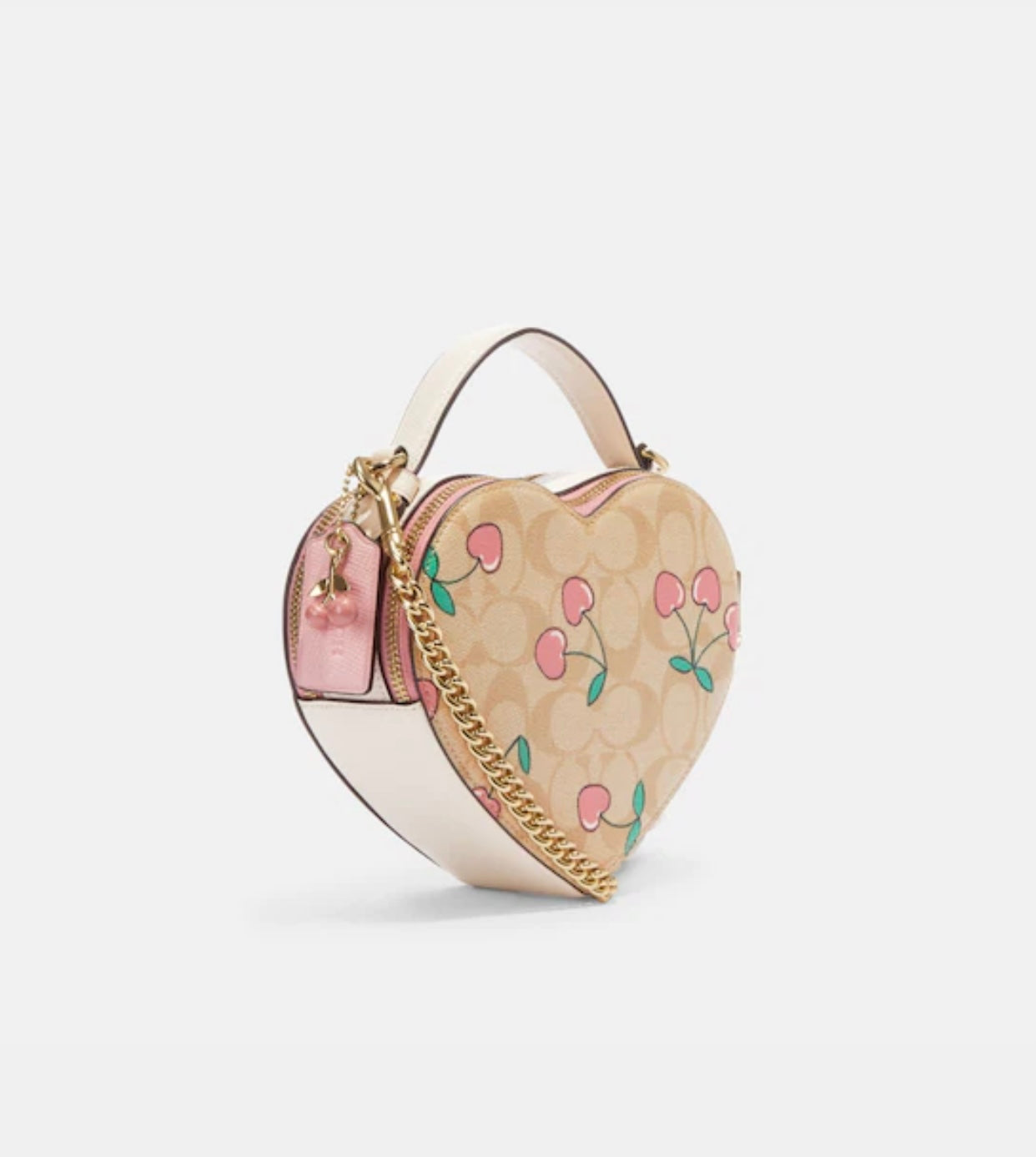 Heart Crossbody In Signature Canvas With Heart Cherry Print