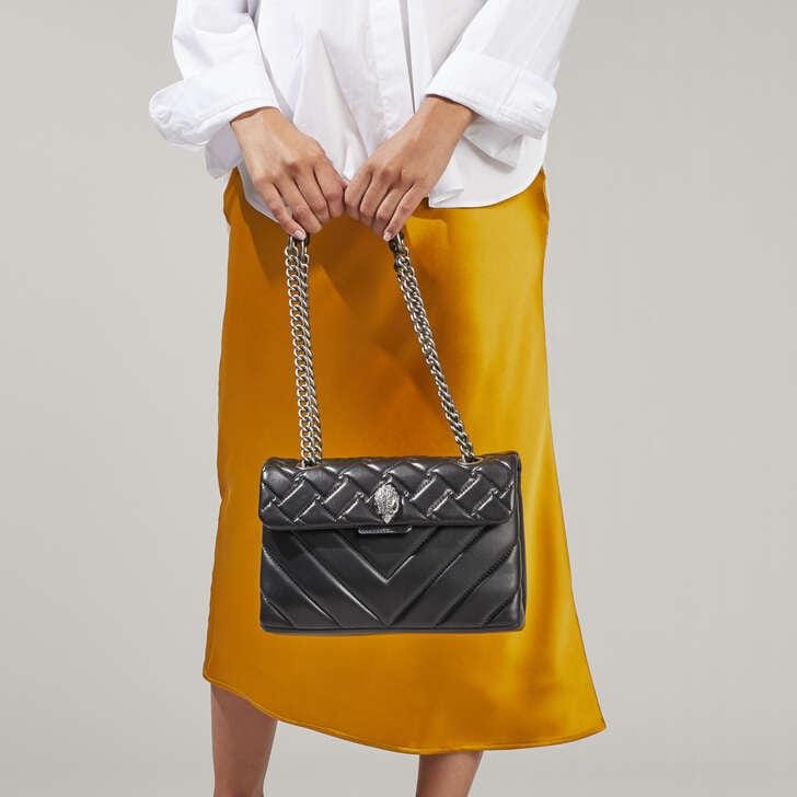 Kurt Geiger Leather Kensington Black Silver