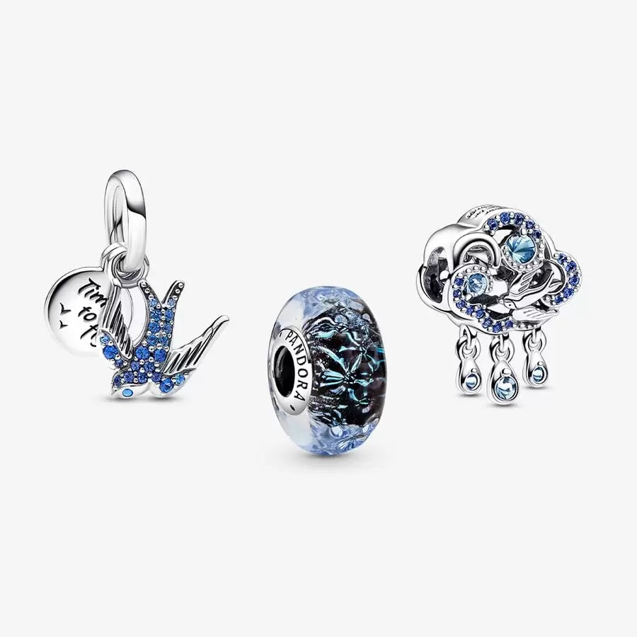 Time to Fly, Let Your Dreams Be Your Wings Swallow and Murano Charm Trio