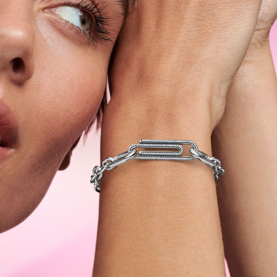 Pandora ME Pavé Paperclip Styling Link