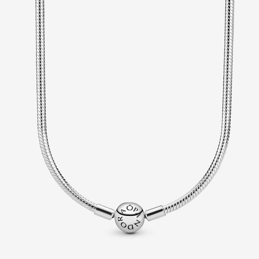 Silver Pandora Moments Snake Chain Necklace