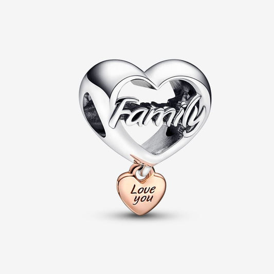 Love You Family Heart Charm