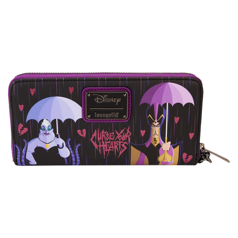 Disney Villains Curse Your Hearts Zip Around Wristlet Wallet