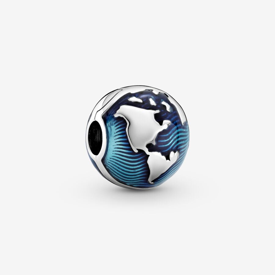 Blue Globe Clip Charm