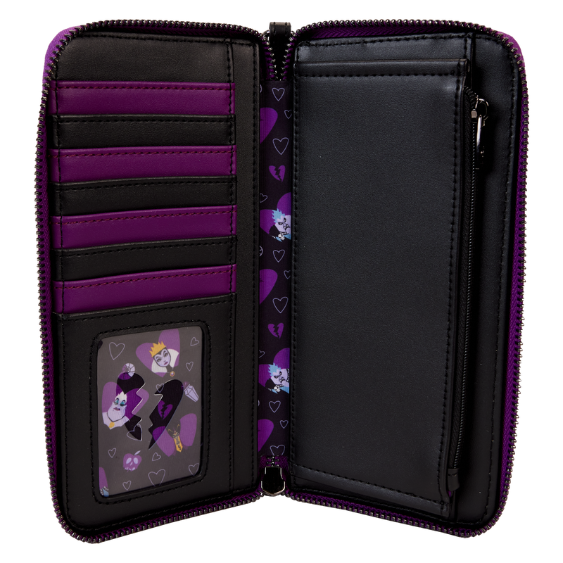 Disney Villains Curse Your Hearts Zip Around Wristlet Wallet