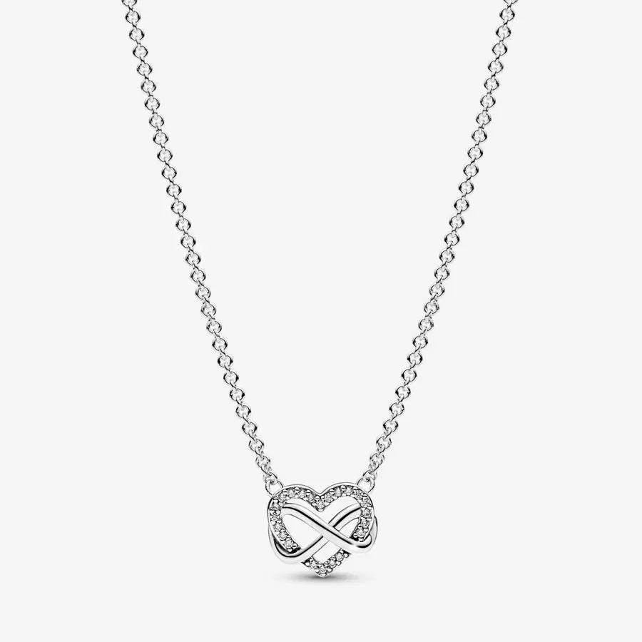 Sparkling Infinity Heart Collier Necklace