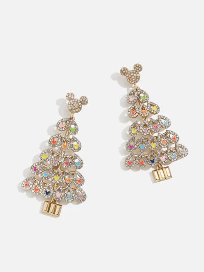 Mickey Mouse Disney Pavé Christmas Tree Earrings