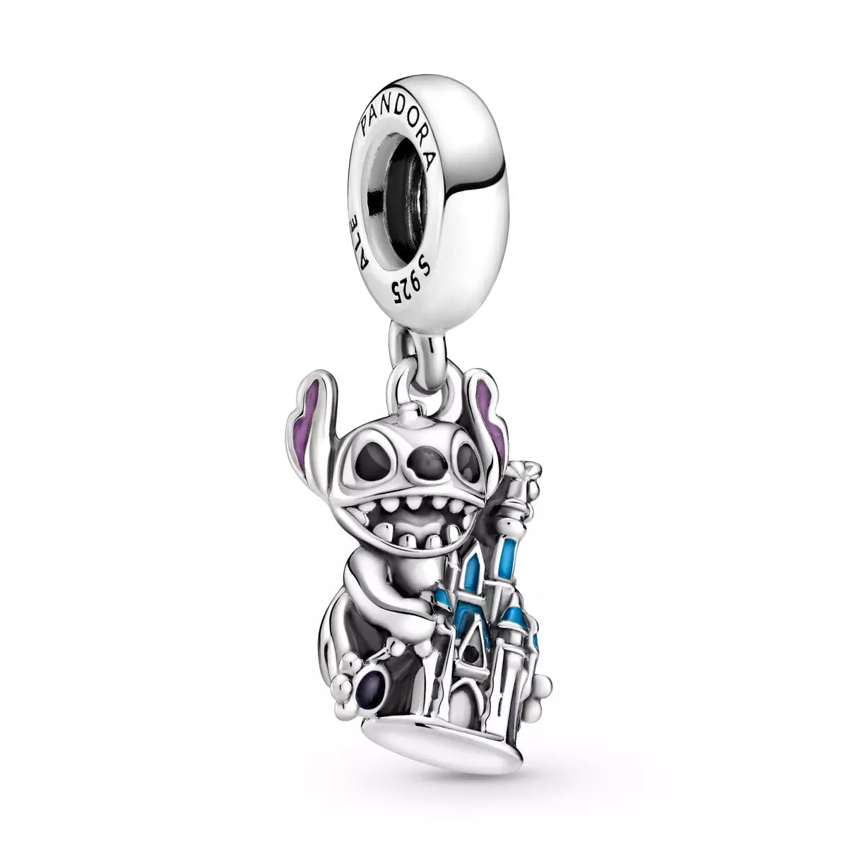 Stitch and Fantasyland Castle Dangle Charm by Pandora – Lilo & Stitch – Disney Parks