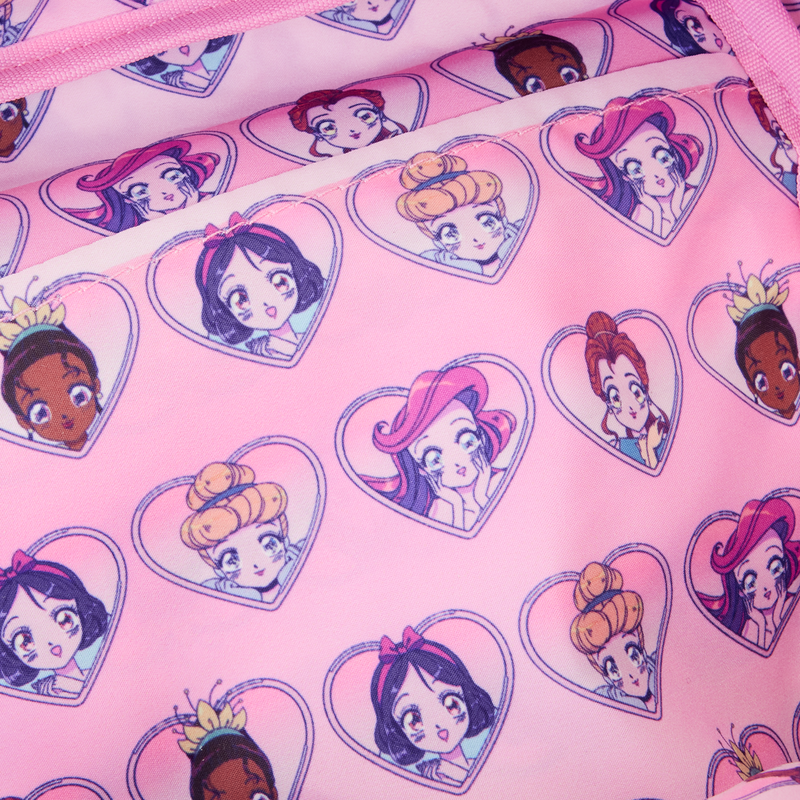 Disney Princess Manga Style All-Over Print Nylon Square Mini Backpack