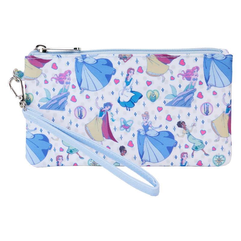 Disney Princess Manga Style All-Over Print Nylon Zipper Pouch Wristlet