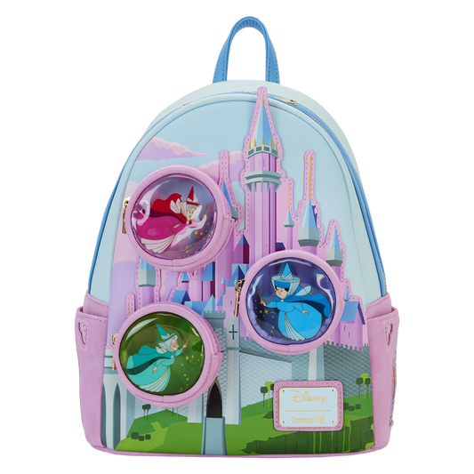 Sleeping Beauty Castle Three Good Fairies Stained Glass Mini Backpack