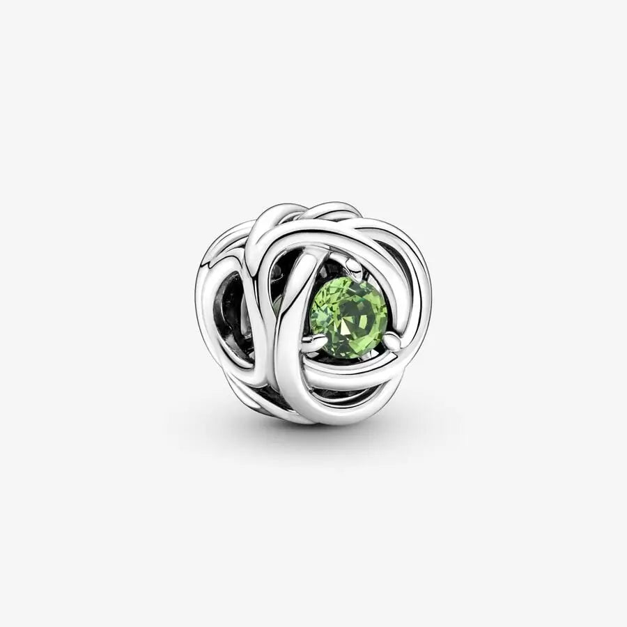 August Spring Green Eternity Circle Charm