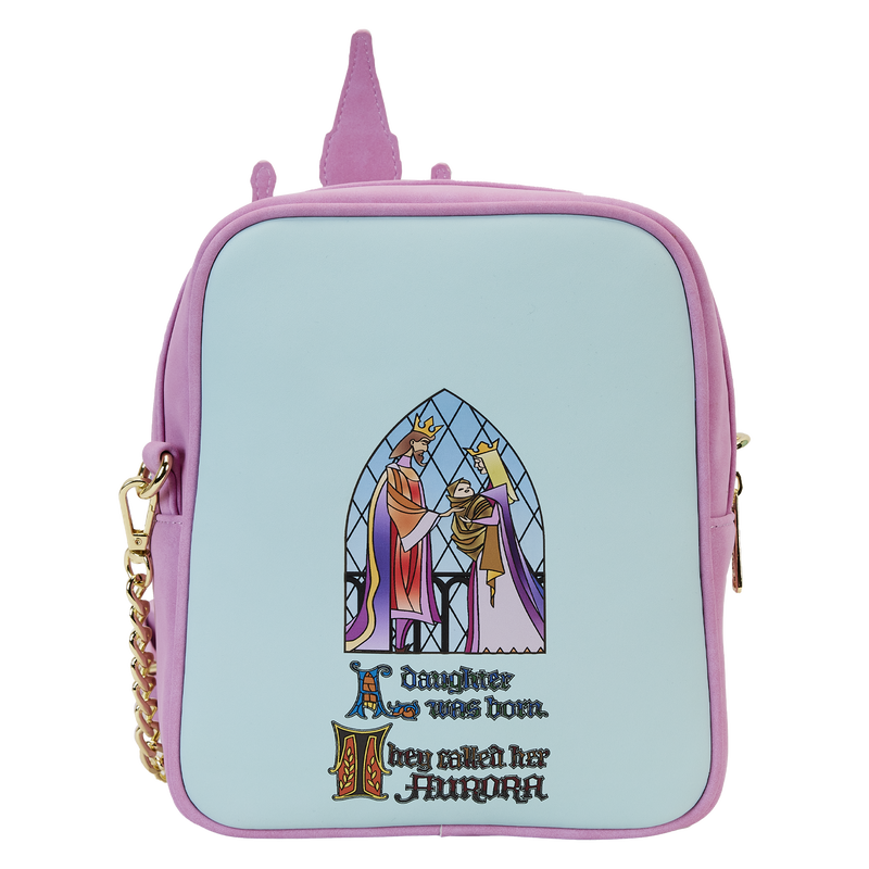 Sleeping Beauty Castle Three Good Fairies Stained Glass Crossbody Bag NEW