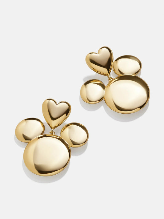 Mickey Mouse Disney Gold Heart Earrings