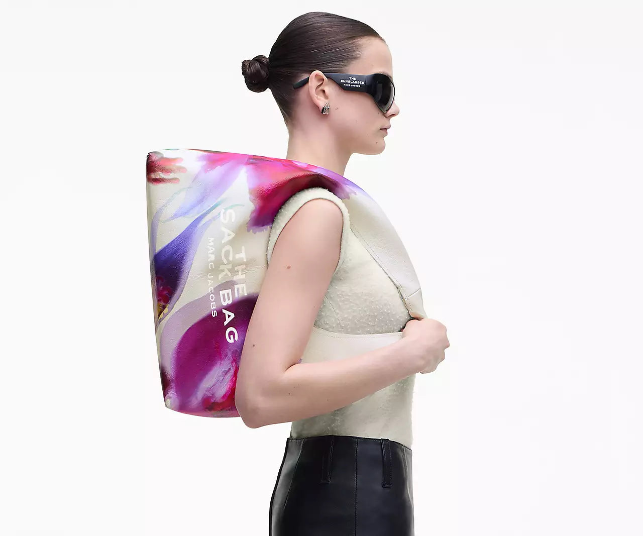 THE FUTURE FLORAL LEATHER SACK BAG