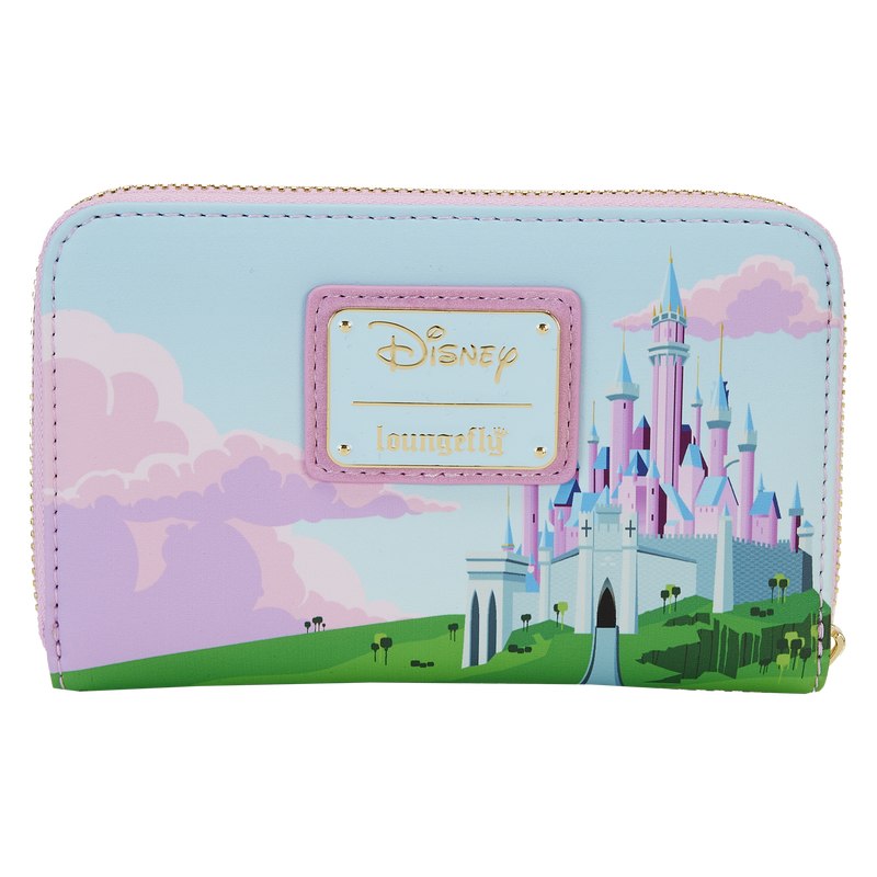 Sleeping Beauty Castle Three Good Fairies Stained Glass Zip Around Wallet