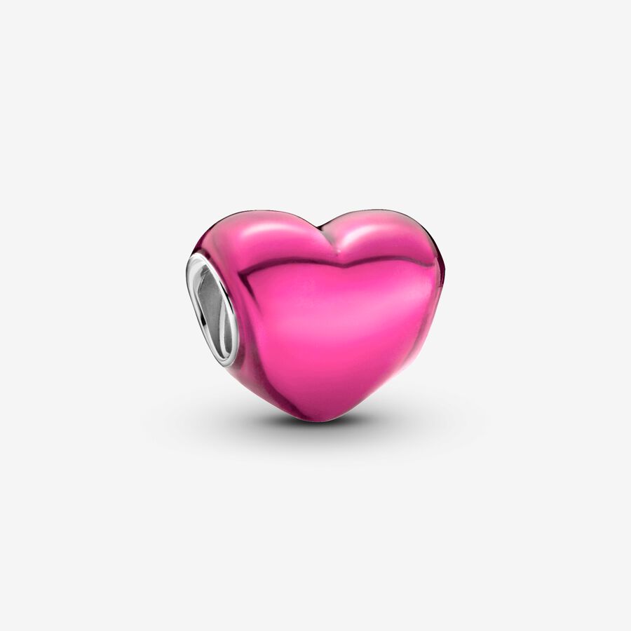 Metallic Pink Heart Charm