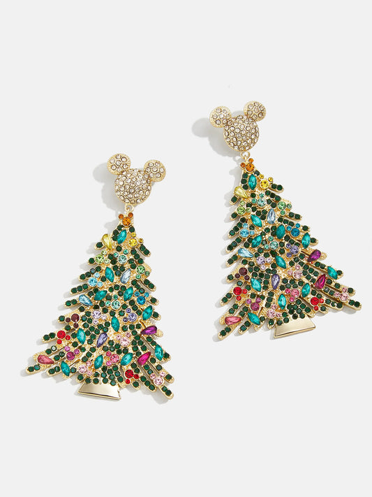 Mickey Mouse Disney Pavé Christmas Tree Earrings