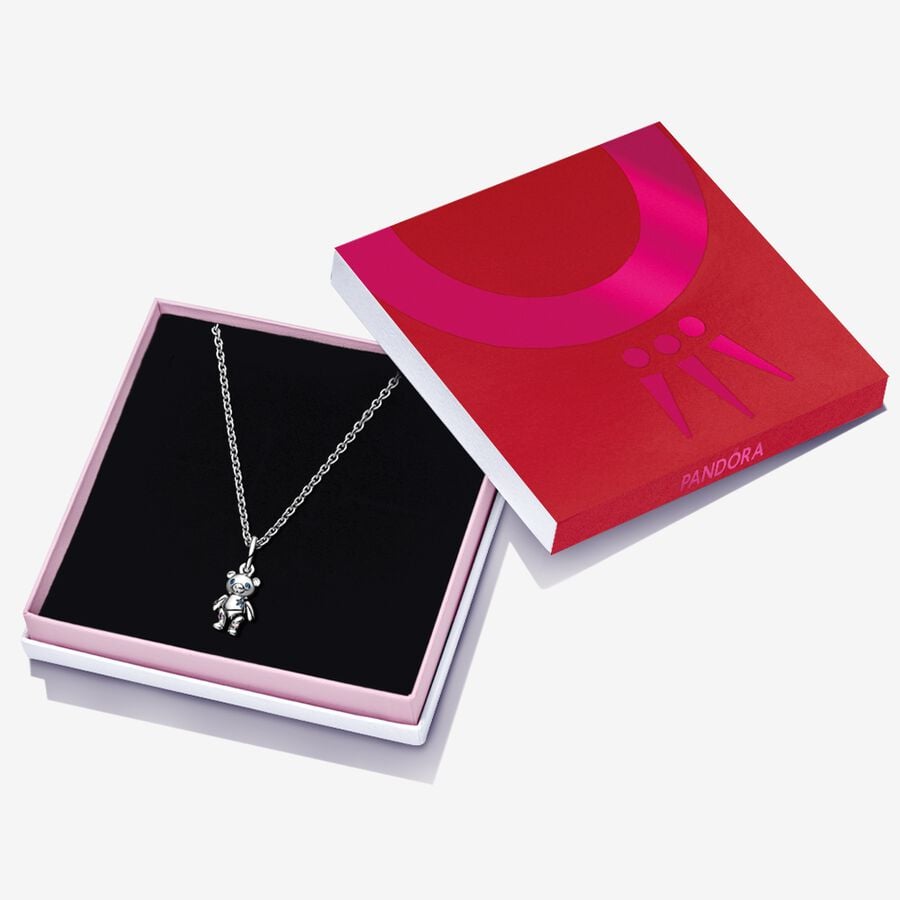 Teddy Bear Charm & Necklace Gift Set