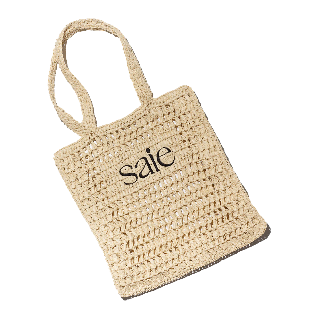 Saie Raffia Tote Bag