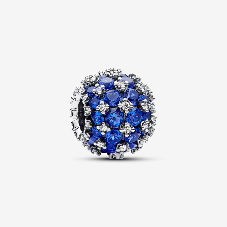 Sparkling Pavé Round Blue Charm