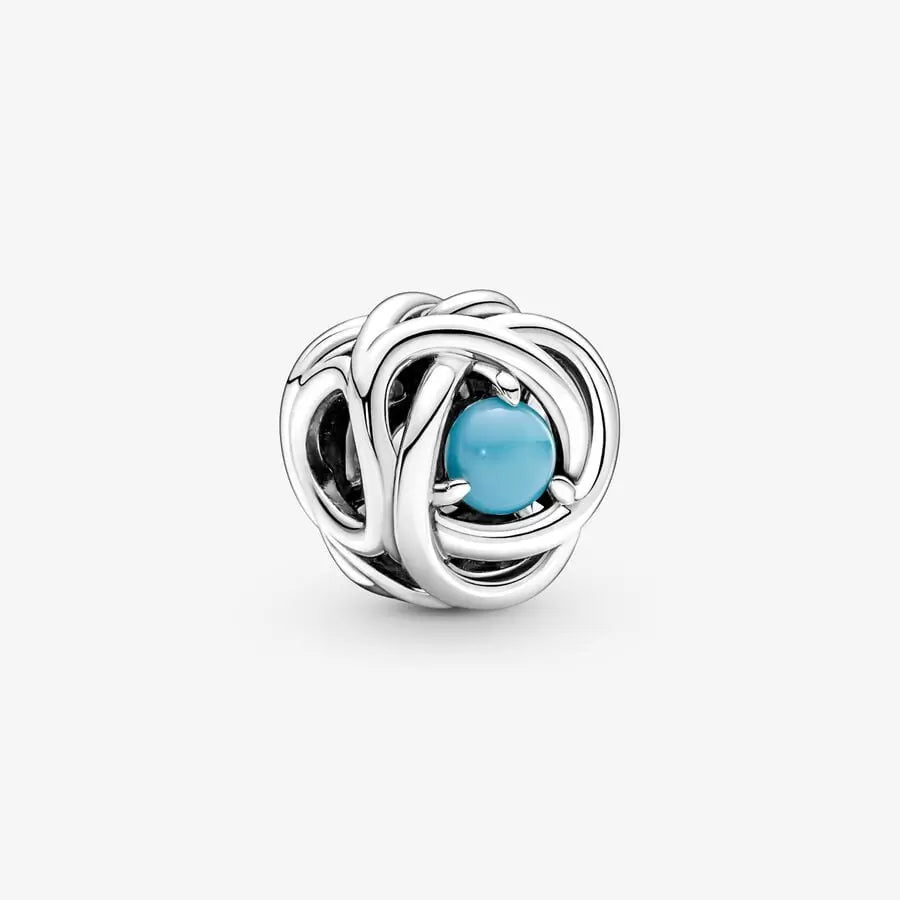 December Turquoise Blue Eternity Circle Charm