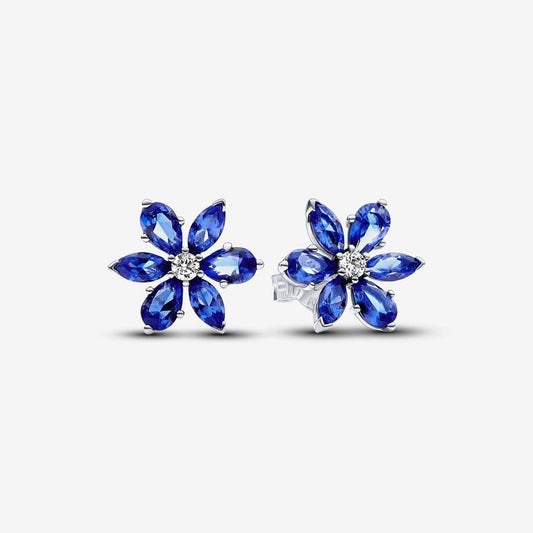 Sparkling Blue Herbarium Cluster Stud Earrings