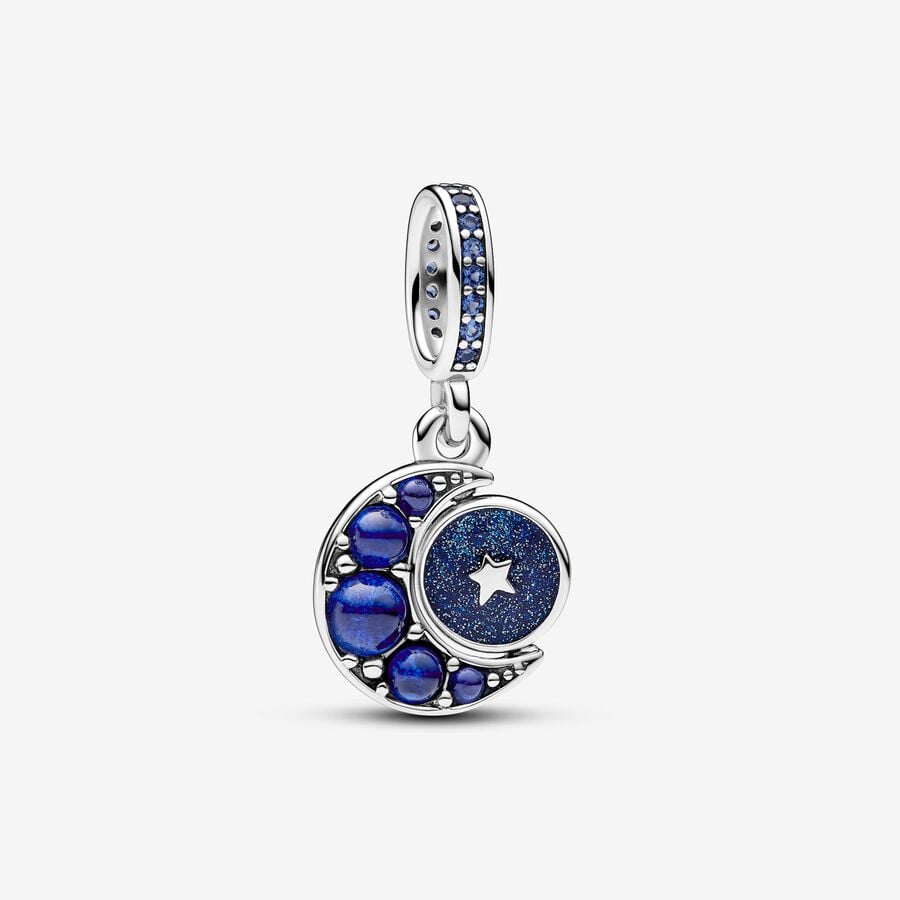 Sparkling Moon Spinning Dangle Charm