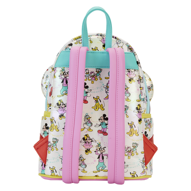 Disney100 Mickey & Friends Classic All-Over Print Iridescent Mini Backpack With Ear Headband