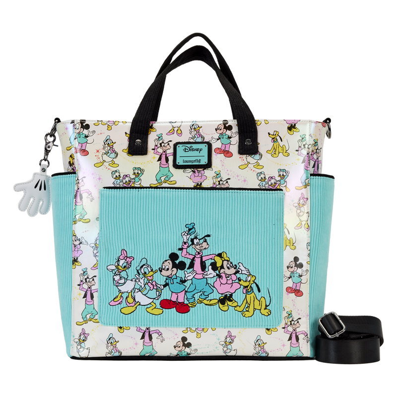 Disney100 Mickey & Friends Classic All-Over Print Iridescent Convertible Tote Bag