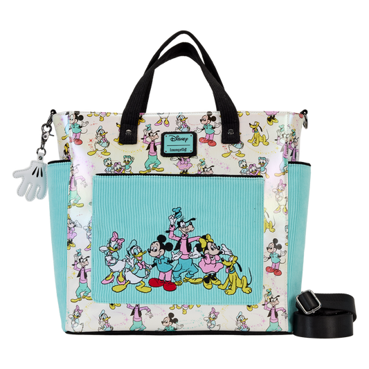 Disney100 Mickey & Friends Classic All-Over Print Iridescent Convertible Tote Bag