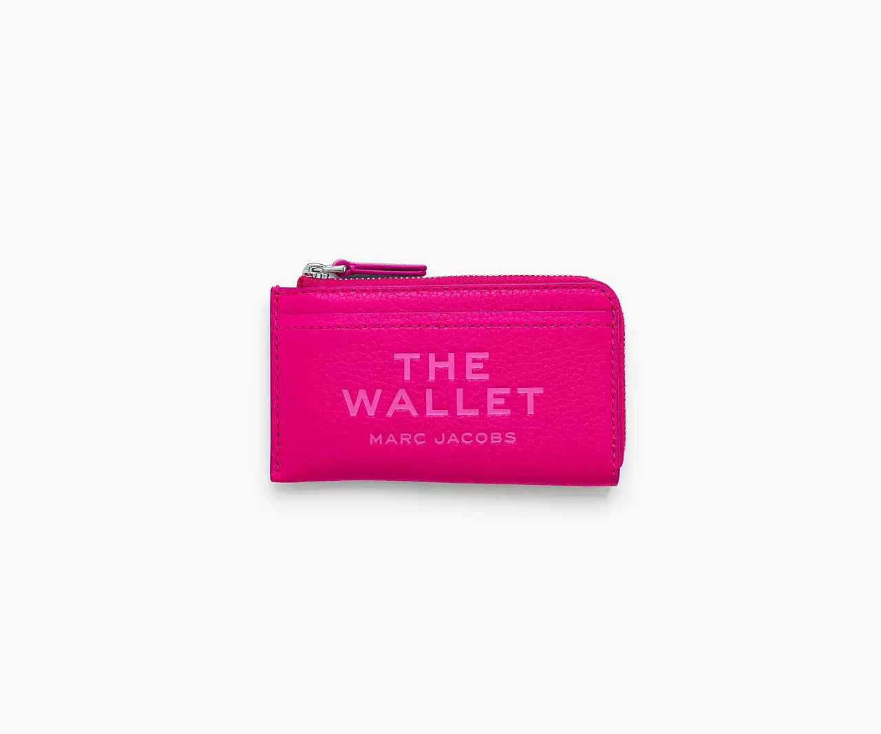 THE LEATHER TOP ZIP MULTI WALLET- Hot Pink