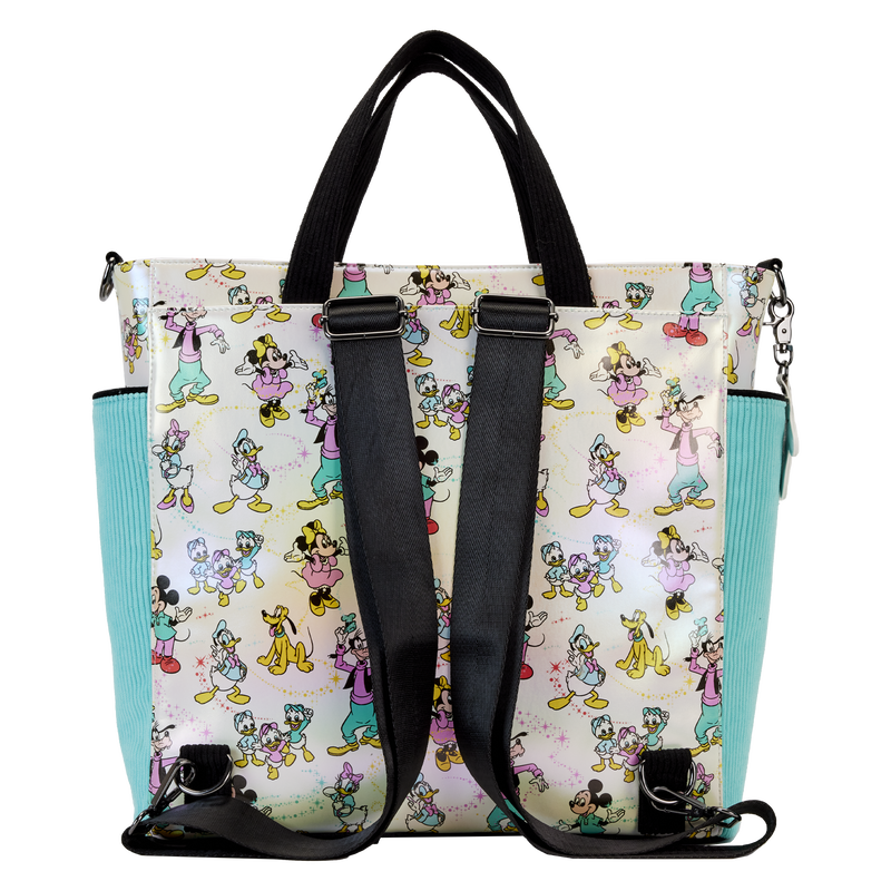 Disney100 Mickey & Friends Classic All-Over Print Iridescent Convertible Tote Bag