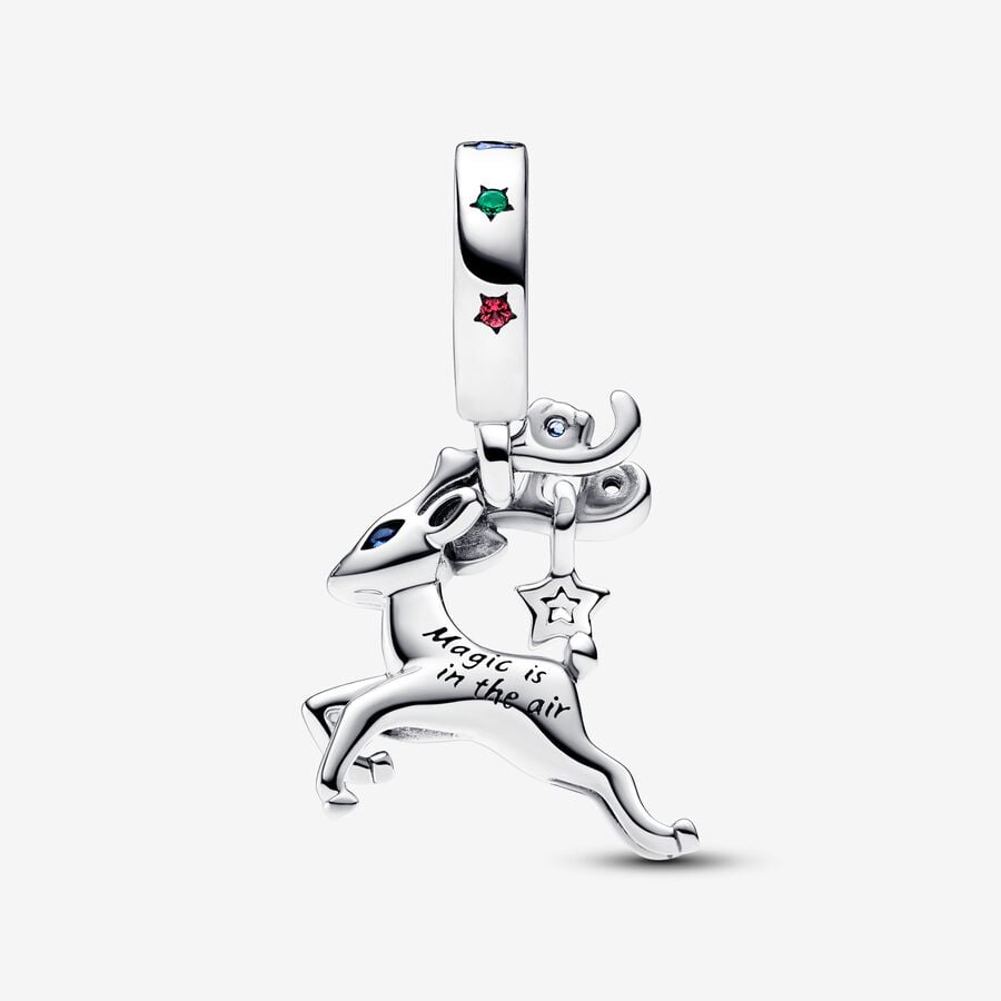 Magical Christmas Reindeer Dangle Charm