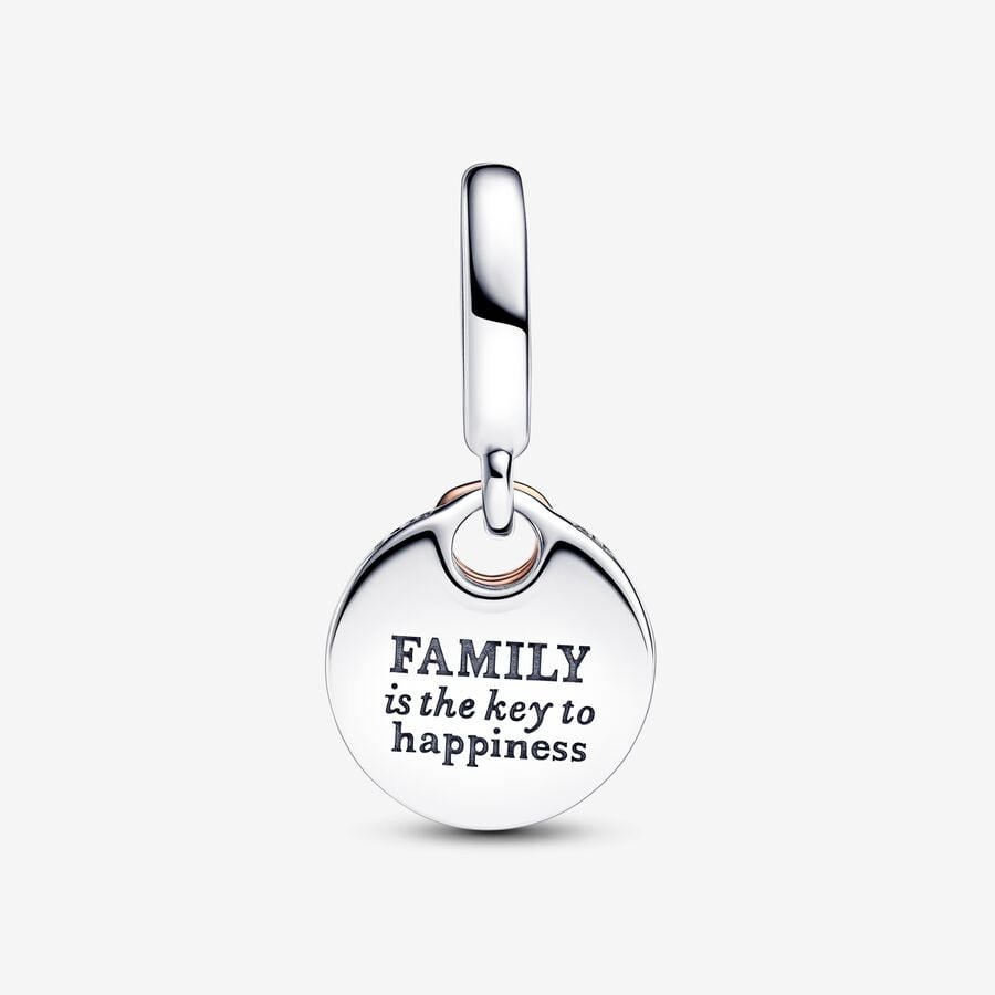 Two-tone Key to Happiness Double Dangle Charm