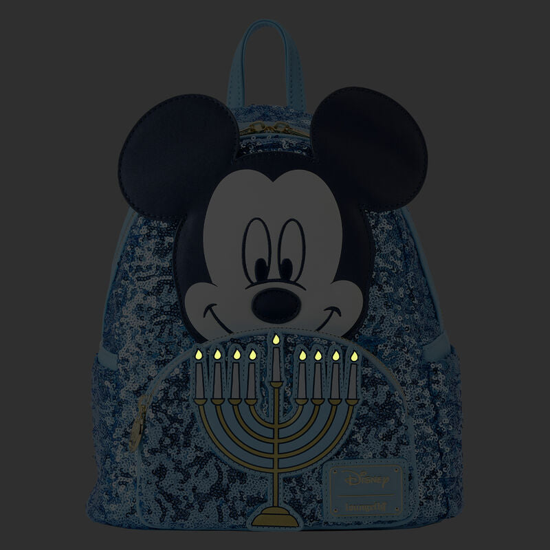 Mickey Mouse Hanukkah Sequin Glow Mini Backpack