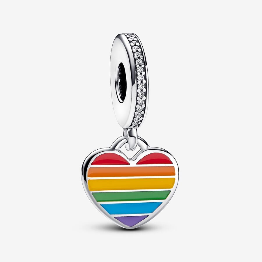 Pride Rainbow Heart Dangle Charm