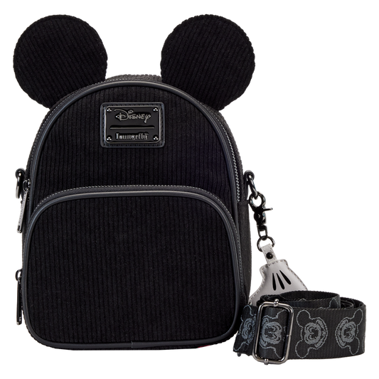 Disney100 Mickey Mouse Classic Corduroy Convertible Mini Backpack & Crossbody Bag