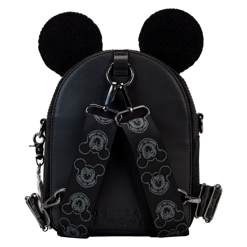 Disney100 Mickey Mouse Classic Corduroy Convertible Mini Backpack & Crossbody Bag