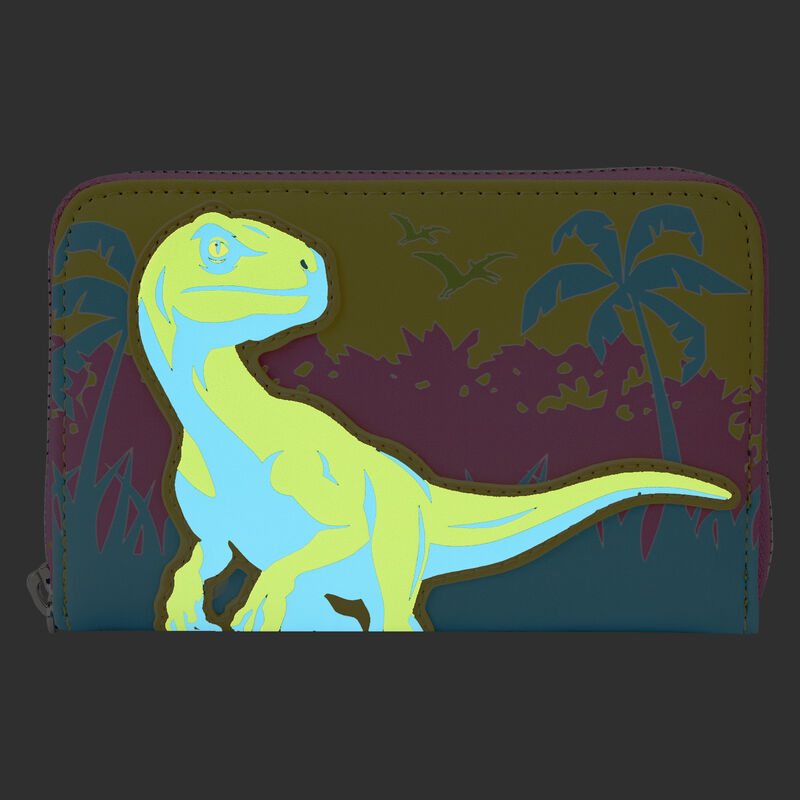 SDCC Limited Edition Jurassic Park 30th Anniversary Neon Zip Around Wallet
