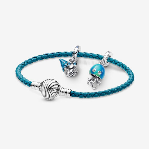Glow in the Dark Hermit Crab and Color Changing Jellyfish Charm Bracelet Set