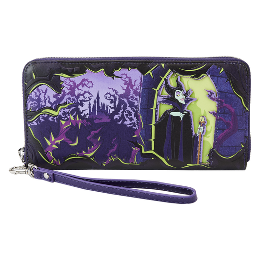 Maleficent Window Box Glow Zip Around Wristlet Wallet