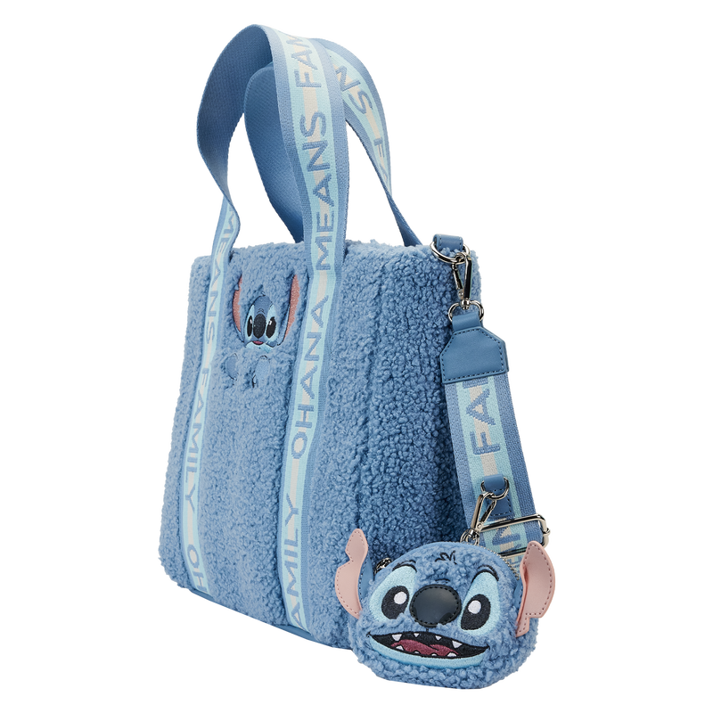 Stitch Plush Sherpa Tote Bag With Coin Bag